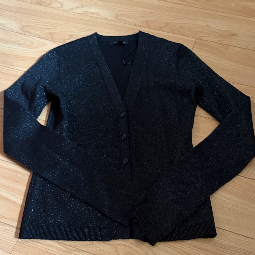 Dynamite Black Sparkle V-Neck Cardigan
